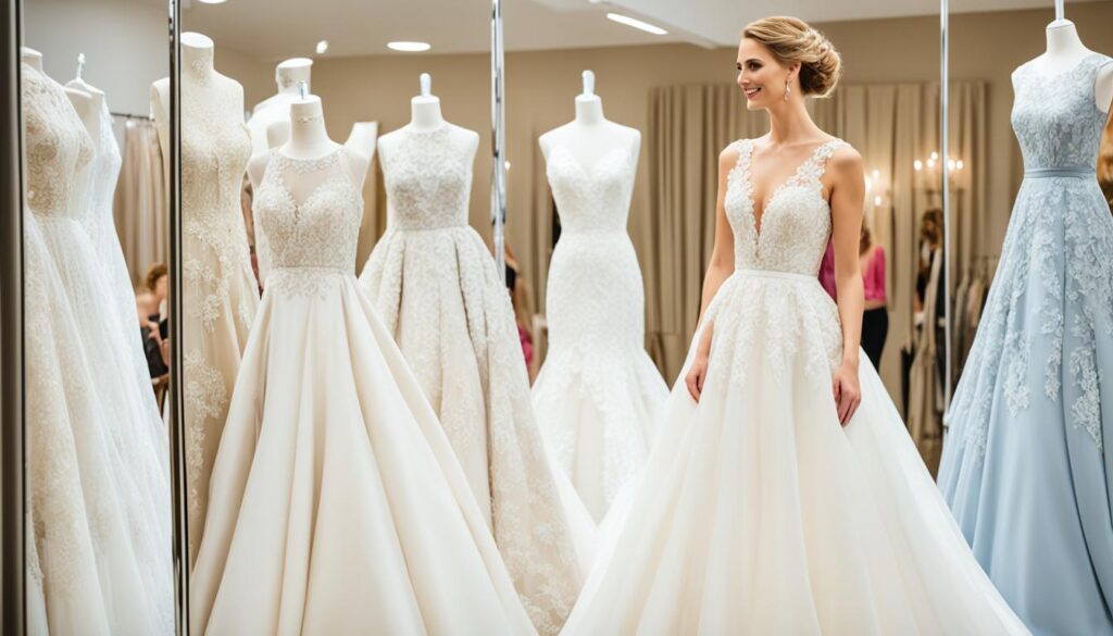 A stunning selection of bridal gowns on Nearly Newlywed