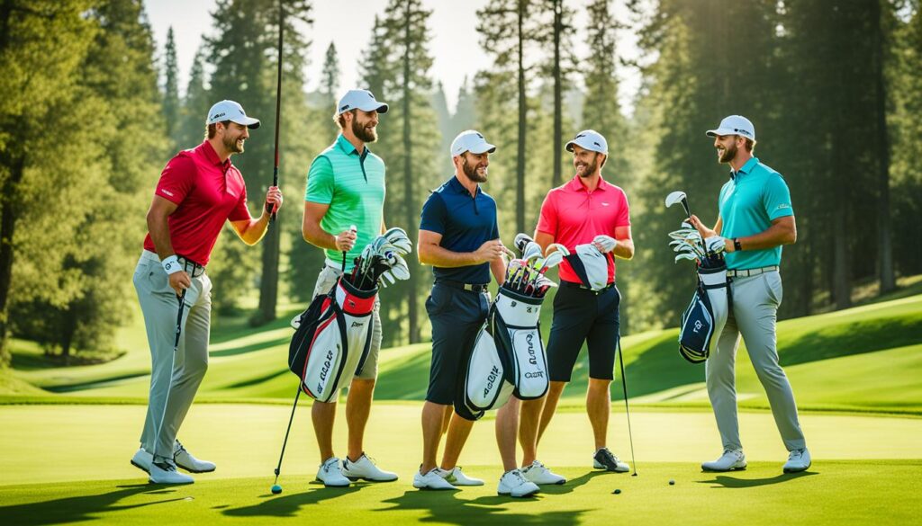 Fling Golf players on a traditional golf course