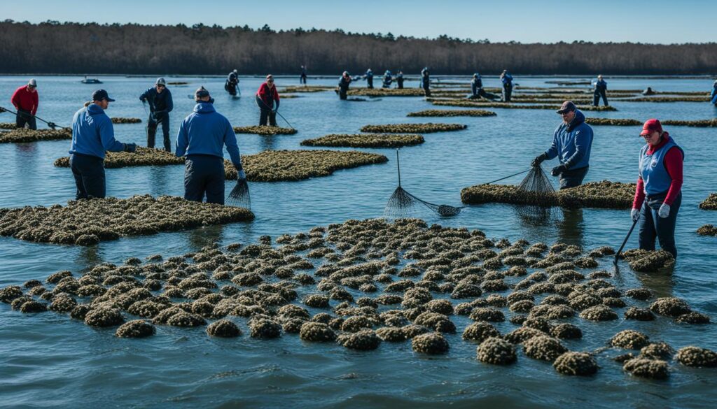 Long Wharf Supply oyster reef reseeding initiative Long Wharf Supply oyster reef reseeding initiative