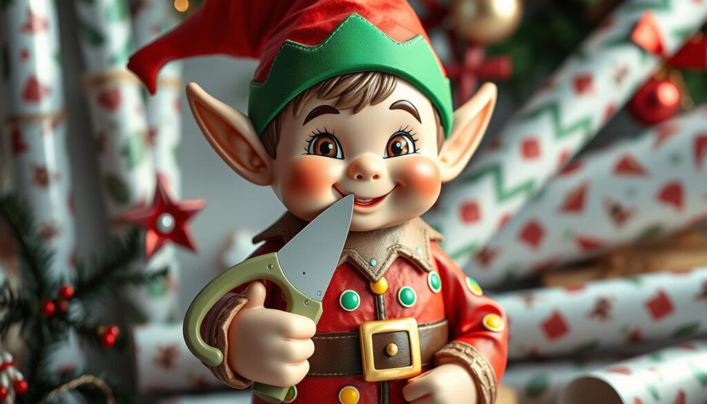 Little Elf gift wrap cutter design features Little Elf gift wrap cutter design features